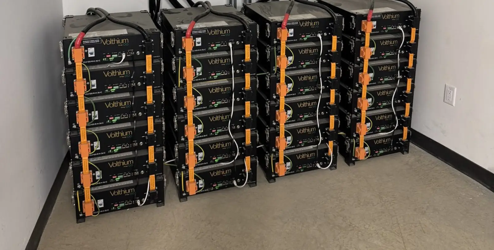 Battery bank for solar back-up power in Northern BC
