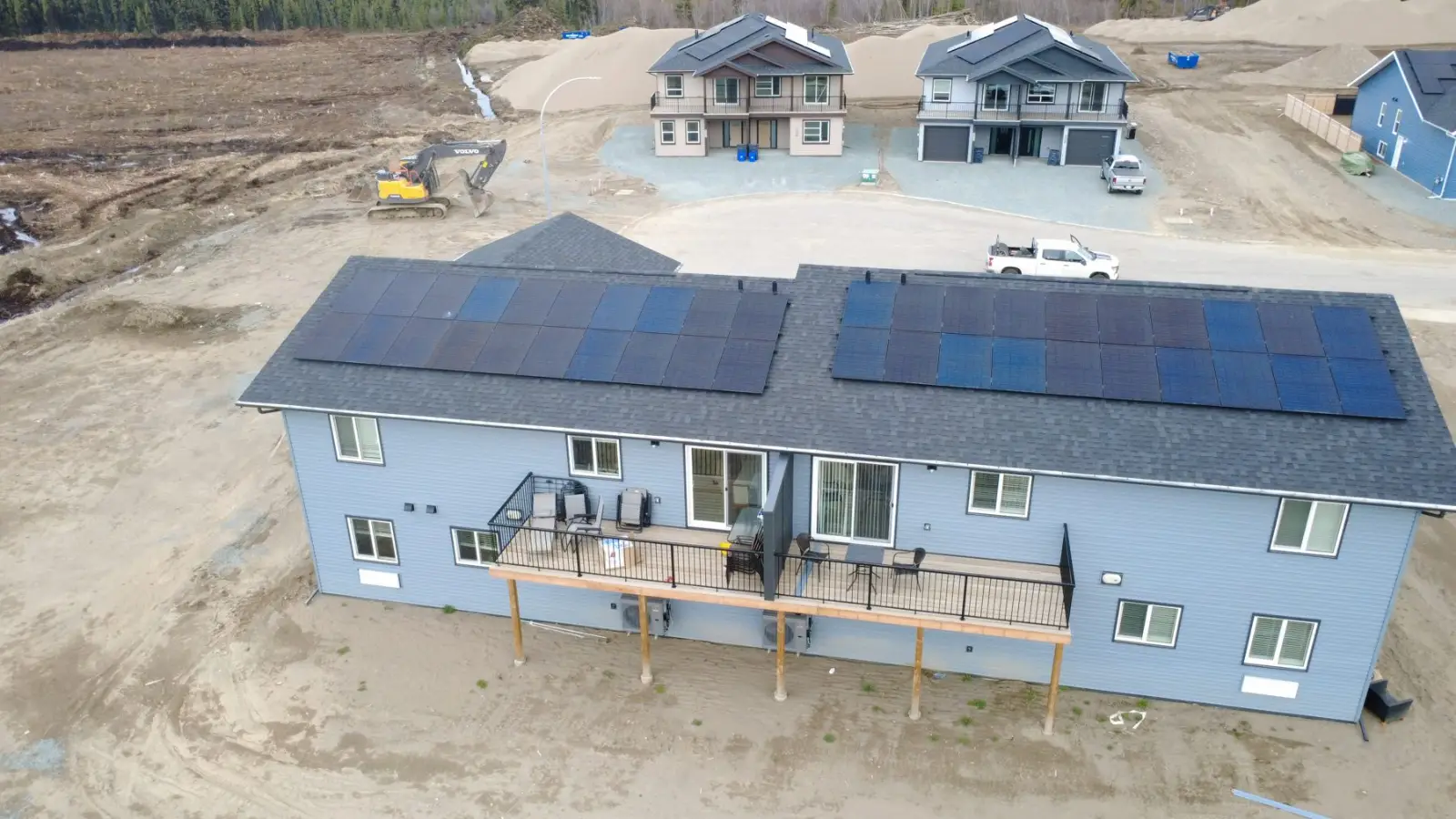 Rooftop solar array on a duplex in Prince George, BC